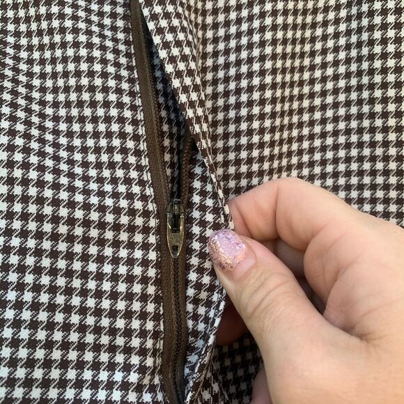 Vintage 70s brown houndstooth boot cut slacks - Picture 3 of 6